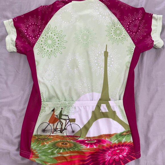 Super Cute Women's Bike Jersey France Eiffel Tower - Picture 4 of 5
